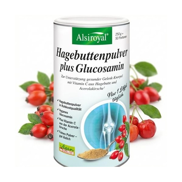 Alsiroyal Cartilage articulaire actif - Pour soutenir un cartilage articulaire sain 250 g de poudre - Avec glucosamine végé