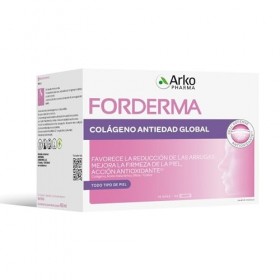 Arkopharma Forderma Anti-âge Global, Collagène hydrolysé, améliore lélasticité de la peau, réduit les rides, goût mangue, co