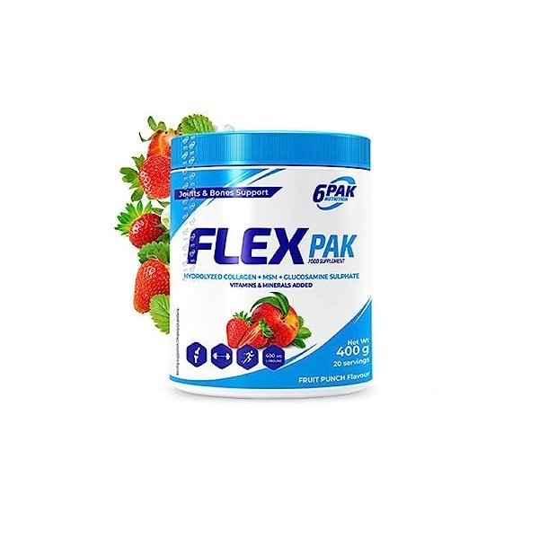 6Pak - Flex Pak - Collagène hydrolysé + MSM + Glucosamine Suplhate - Vitamines et minéraux - Soutien des articulations et des...