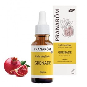 Pranarôm, Huile Végétale de Grenade Bio, Régénérante et Apaisante cutanée, Riche en Anti-Oxydants, 30 ml Actée à grappes noires