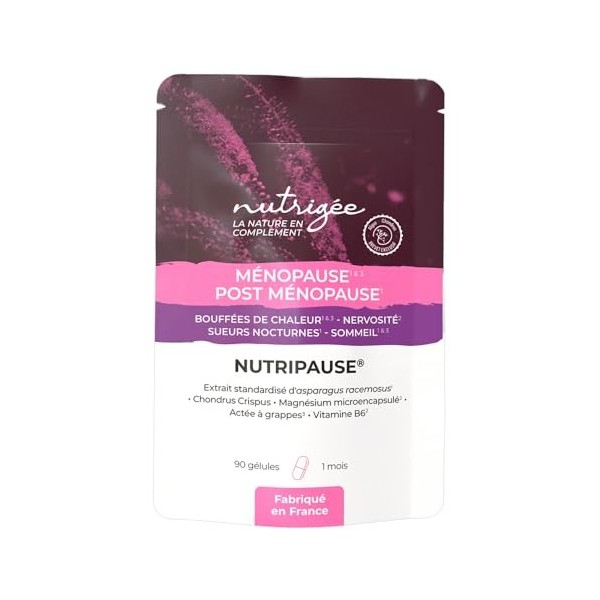 Nutripause - complexe ménopause & post-ménopause ultra-complet 90 gélules – soulage bouffées de chaleur, sueurs nocturnes, ne