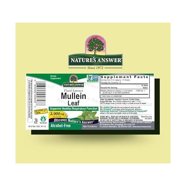 Extrait fluide feuille de molène noire, 2000 mg, 30 ml