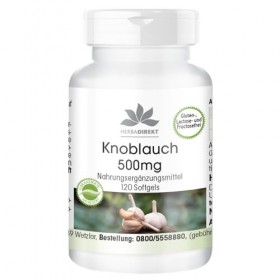 Ail 500 mg - 120 softgels pour 2 mois | Herba Direkt - Qualité des pharmacies allemandes