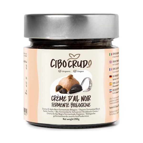 Ail Noir Fermenté Bio - 200g. Gousses Entières dAil Noir Bio dEspagne de Qualité Premium Riche en Sels Minéraux Vegan & Nat Ail