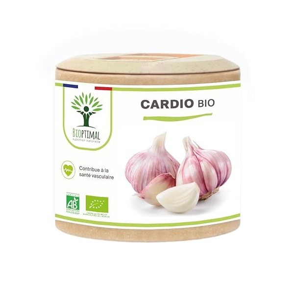 Cardio Bio - Bioptimal - Complément alimentaire - 4 plantes pour la Tension et la Circulation du Sang - Ail Aubépine Olivier ...