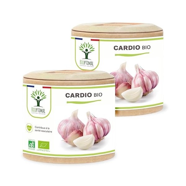 Cardio Bio - Bioptimal - Complément alimentaire - 4 plantes pour la Tension et la Circulation du Sang - Ail Aubépine Olivier ...