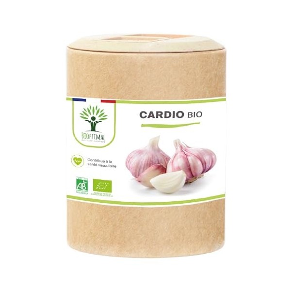 Cardio Bio - Bioptimal - Complément alimentaire - 4 plantes pour la Tension et la Circulation du Sang - Ail Aubépine Olivier ...