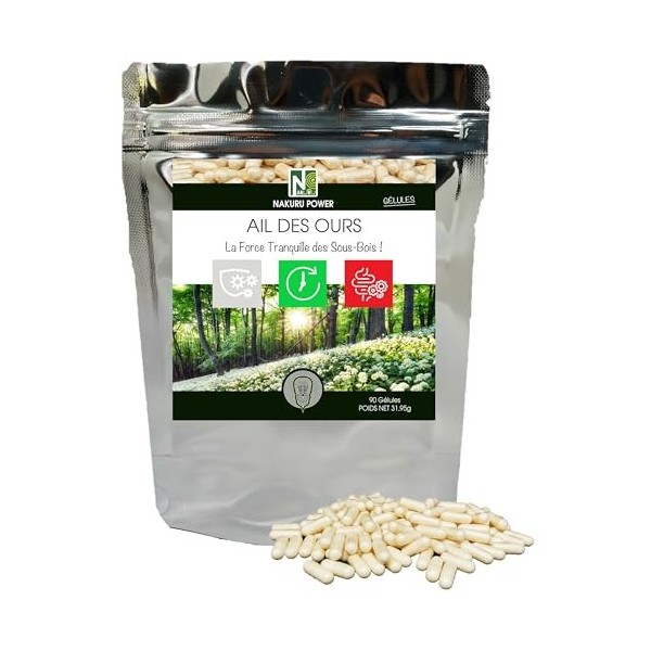 NAKURU | Ail des Ours | Gamme Power | Fabriqué en France | "La Force Tranquille des Sous-Bois !" 90 Gélules Ail
