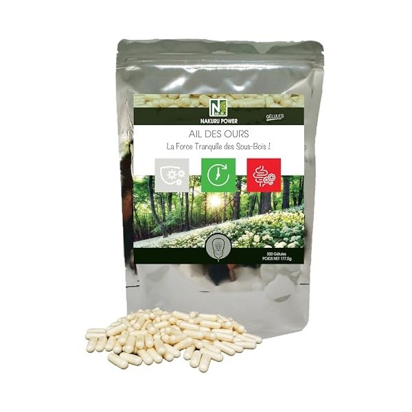 NAKURU | Ail des Ours | Gamme Power | Fabriqué en France | "La Force Tranquille des Sous-Bois !" 90 Gélules Ail