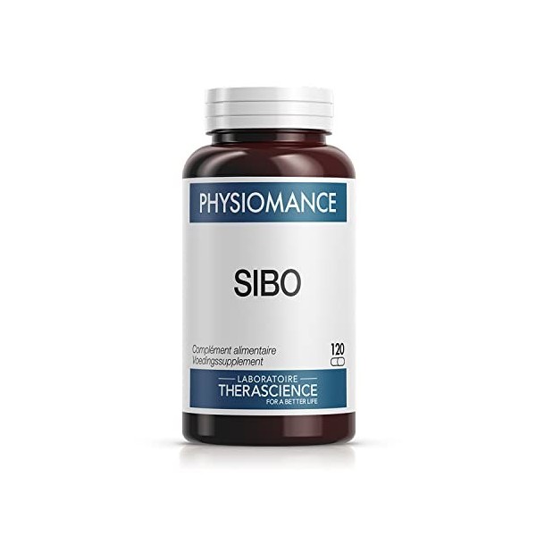 PHYSIOMANCE SIBO | Équilibre du microbiote intestinal | 7 bioactifs | Ail Carvi Romarin Safran Gingembre Menthe poivrée | 5 E