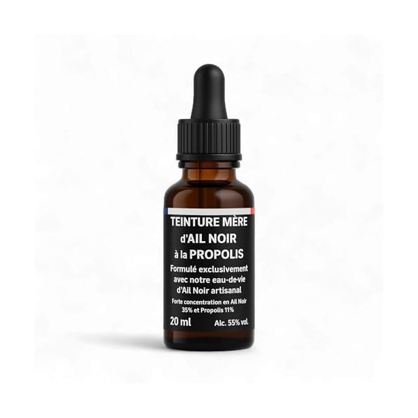 Teinture-Mère Ail Noir & Propolis Brune – Immunité Renforcée, Antioxydant Puissant, Circulation & Digestion – Miel Naturel Sa