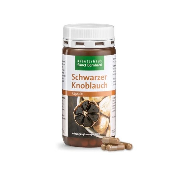 Sanct Bernhard Capsules dail noir avec flavonoïdes et S-Allylcystéine, paquet de 4 mois