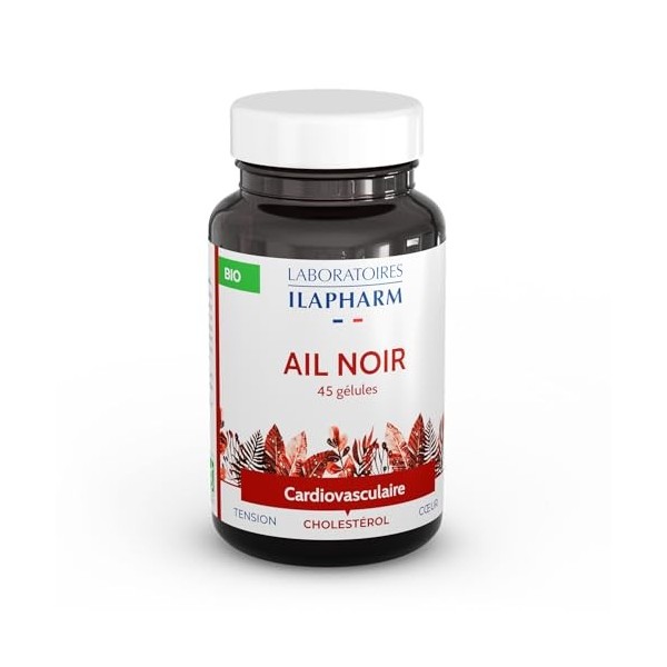 Laboratoires ILAPHARM Ail Noir Bio – Gélules Bien-être – 600mg dAil Noir Bio Certifié Ecocert – 45 Gélules Compléments Alime