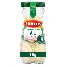 DUKRO – Ail Émincé Pratique pour Rehausser Vos Plats, Saveur Intense et Fraîche Flacon 14g - Lot de 3 - vendu par Lot