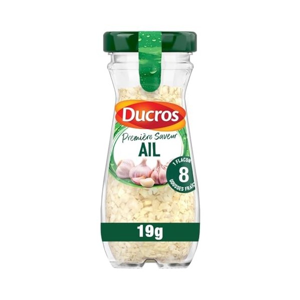 DUKRO – Ail Émincé Pratique pour Rehausser Vos Plats, Saveur Intense et Fraîche Flacon 14g - Lot de 3 - vendu par Lot