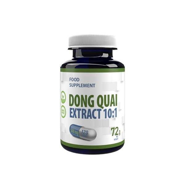 Dong Quai Extrait 5,000mg Equivalent 500mg dextrait 10:1 120 gélules végétaliennes
