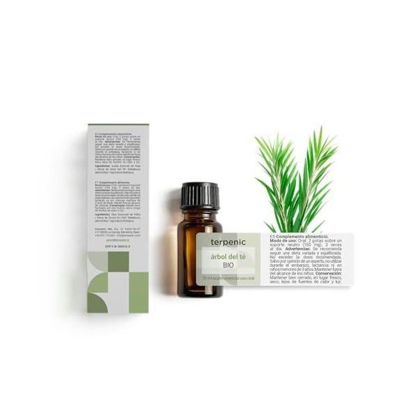 TERPENIC ARBOL DEL TE aceite esencial – infusion aux plantes pour des pauses détente, peut être consommé en journée ou en soi