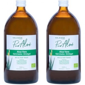 Pur Aloé Aloé Vera Bio Pur Gel à Boire, 1000 ml, 1 Unité Lemballage peut varier Lot de 2 Aloe Vera
