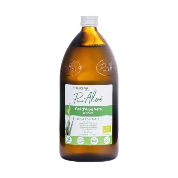 Pur Aloé Aloé Vera Bio Pur Gel à Boire, 1000 ml, 1 Unité Lemballage peut varier Lot de 2 Aloe Vera