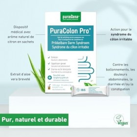 Purasana® PuraColon Pro – 30 Satchets avec 250mg Aloe Vera AVH200® – Soulage le Colon Irritable, la Constipation et Favorise 