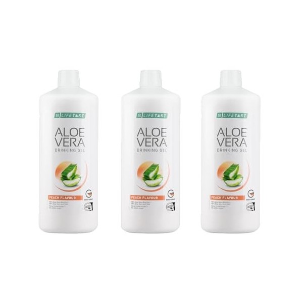 LR Lot de 3 bouteilles de gel à laloe vera pêche 3000 ml