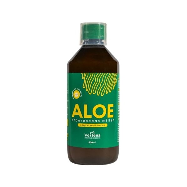 Vestena - Aloe Arborescens avec Agave 100% Pur, Naturel - Recette PÚre Zago. Jus Détox Naturel pour Foie et Intestins, Draina