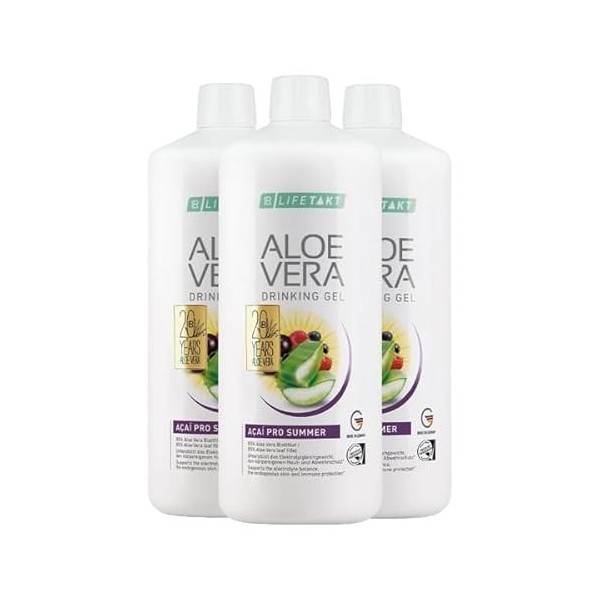 LR Lot de 3 gels à laloe vera Açaí Pro Summer 3 x 1000 ml 