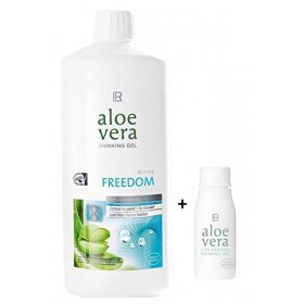 LR Freedom Gel à boire à laloe vera 1000 ml + bouteille rotative à laloe vera vide pour les déplacements 90 ml
