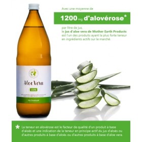 Mother Earth Products Jus d’Aloe Vera 100% BIO | pelé à la main, de l’intérieur de la feuille| Riche en ingrédients naturels ...