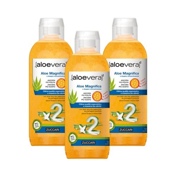 Zuccara Aloe Vera2 pur jus daloe vera double concentration 3 x 1000 ml
