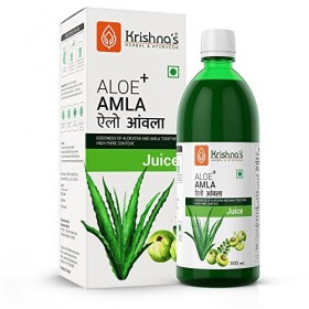 Krishnas Aloe Vera Amla Mix Juice – 500 ml | Un mélange parfait pour un corps sain | Pour des cheveux, une peau, une digesti ...