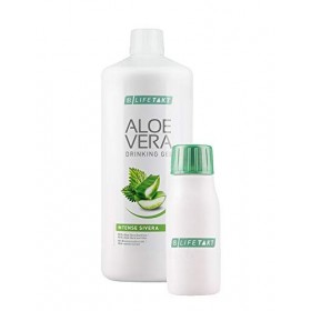 LR Gel à boire à laloe vera Sivera 1000 ml + flacon de ration daloe vera vide pour les déplacements, 90 ml