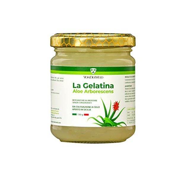 Vonderweid - La Gelatine, Complément Alimentaire à lAloe Arborescens Feuille Entière et Gel dAloe Vera + Huile Essentielle