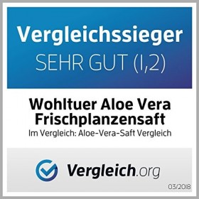 Wohltuer, Jus de plantes fraîches dAloe Vera en qualité bio, 100% jus direct en bouteille verre 1l