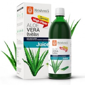 Krishnas Special Aloe Vera High Fiber Juice - 1 l Pack of 1 | From Deserts of Rajasthan | Sugar free | Daily Health Drink 