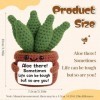 Floruvia Positive Häkel Aloe Vera Pflanze, Mini Häkelpflanze avec Message Positif, Cadeaux Inspirants, Anniversaires, Fête de