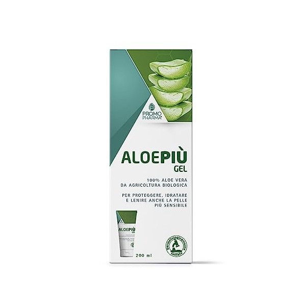 Aloe Più Gel apaise et hydrate les peaux sèches à laloe vera issu de lagriculture biologique Flacon de 200 ml