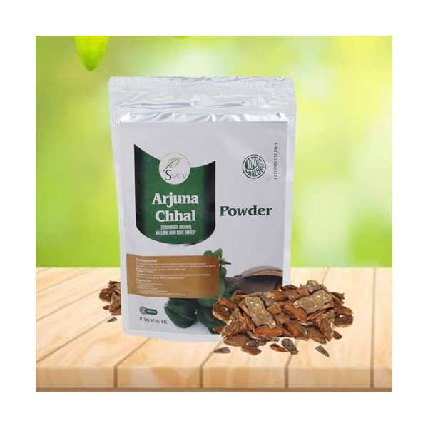 SVATV Arjuna | Terminalia Arjuna | Antioxydant | Bon Pour Une Peau Saine | Améliore La Teneur En Humidité | Sans Arômes Artif