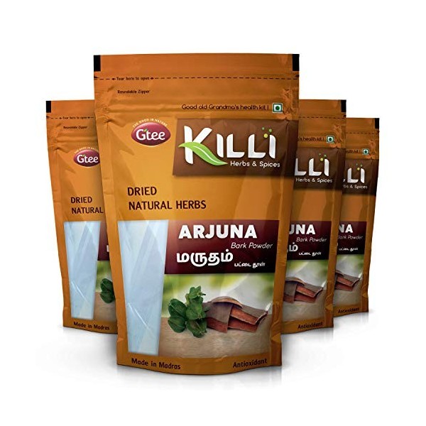 KILLI Arjuna | Marutham | Terminalia arjuna | Arjun Bark Powder, 100g, 100g Pack of 4 