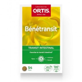 Ortis - Benetransit 54 Comprimés - Complément Alimentaire pour Favoriser le Transit Intestinal et Faciliter la Digestion - En