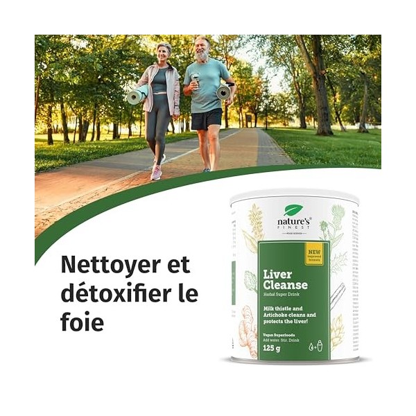 Nature’s Finest by Nutrisslim Detox Foie 125 g - Détox Puissant et Rapide, Chardon Marie Bio et Artichaut Extrait, Drainant N...