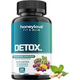 Detox Minceur Puissant et rapide | 90 gelules Perte de poids | Foie et intestin, Chardon-Marie, artichaud, radis noir, queue 