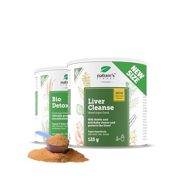 Natures Finest Detox Foie Puissant et Rapide - Detox Foie et Colon - Spiruline, Chardon Marie, Chlorella et Artichaut - 100%