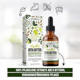 Vita Bitter - Extrait de plante amère 100 % naturelle à partir de 9 plantes, effet de saturation amer pour réduire lappétit 