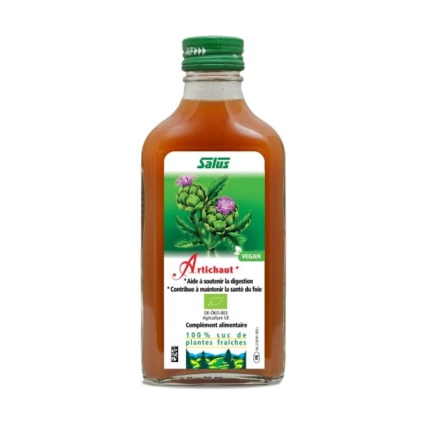 Salus – Artichaut BIO – Complément à Base de Suc dArtichaut BIO – Aide avec Digestion et la Santé du Foie – Végan, Sans Addi
