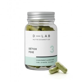 D-LAB Détox Foie | 1 Mois | Dépollution Rapide et Élimination des Métaux Lourds avec Artichaut, Chardon-Marie, Pissenlit et D