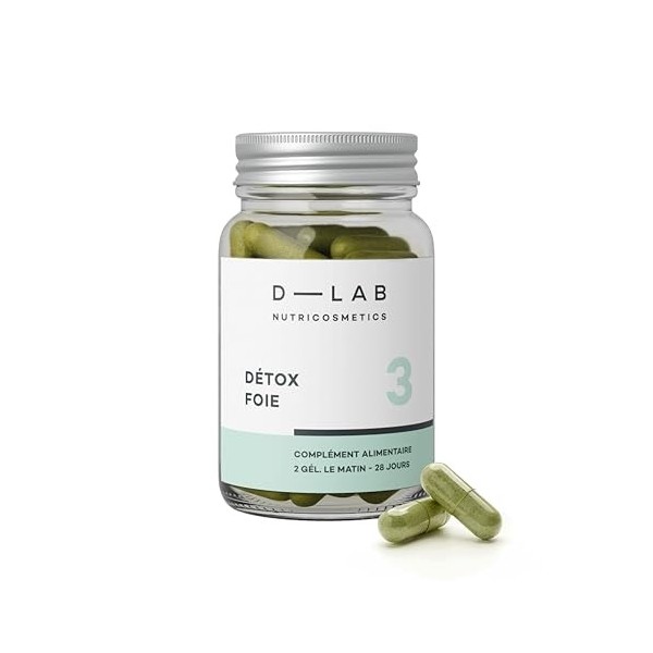 D-LAB Détox Foie | 1 Mois | Dépollution Rapide et Élimination des Métaux Lourds avec Artichaut, Chardon-Marie, Pissenlit et D