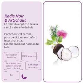 HERBESAN – RADIS NOIR ET ARTICHAUT BIO – Bien être digestif – Laboratoire français – 20 ampoules de 10 ml