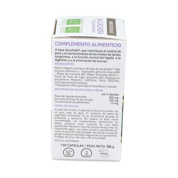 Artichaut Arkocápsulas Bio 130 capsules
