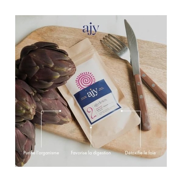 AJYDETOX BIO + gratte langue cuivre | Duo detox, digestion & anti mauvaise haleine | Chardon marie, pissenlit, radis noir & a...